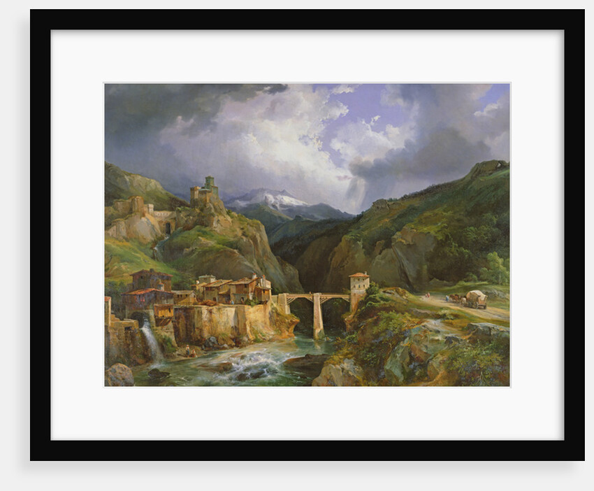 Village and Bridge of Crevola on the road from Simplon to Domodossola, 1832 by Jean Charles Joseph Remond