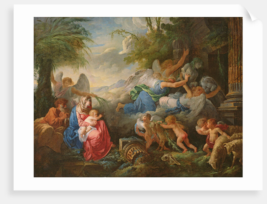 The Fall of the Idols and the Rest on the Flight into Egypt, c.1775 by Jean Jacques II Lagrenee