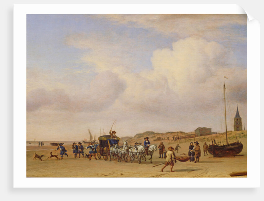 Noble Carriage on the Beach at Scheveningen, 1660 by Adriaen van de Velde