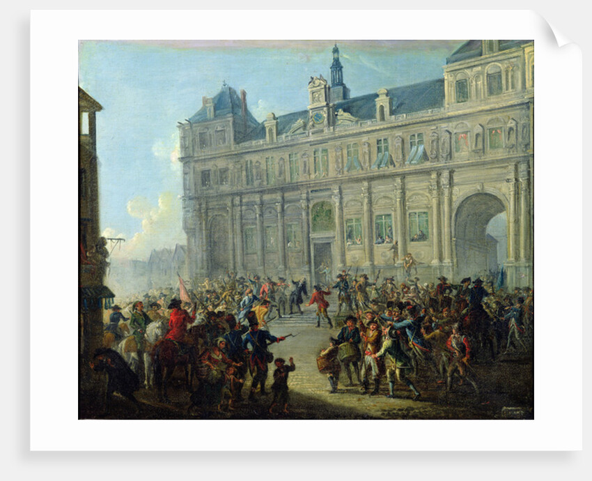 The Assassination of Jacques de Flesselles on the Steps of City Hall July 14, 1789 by Jean-Baptiste Lallemand