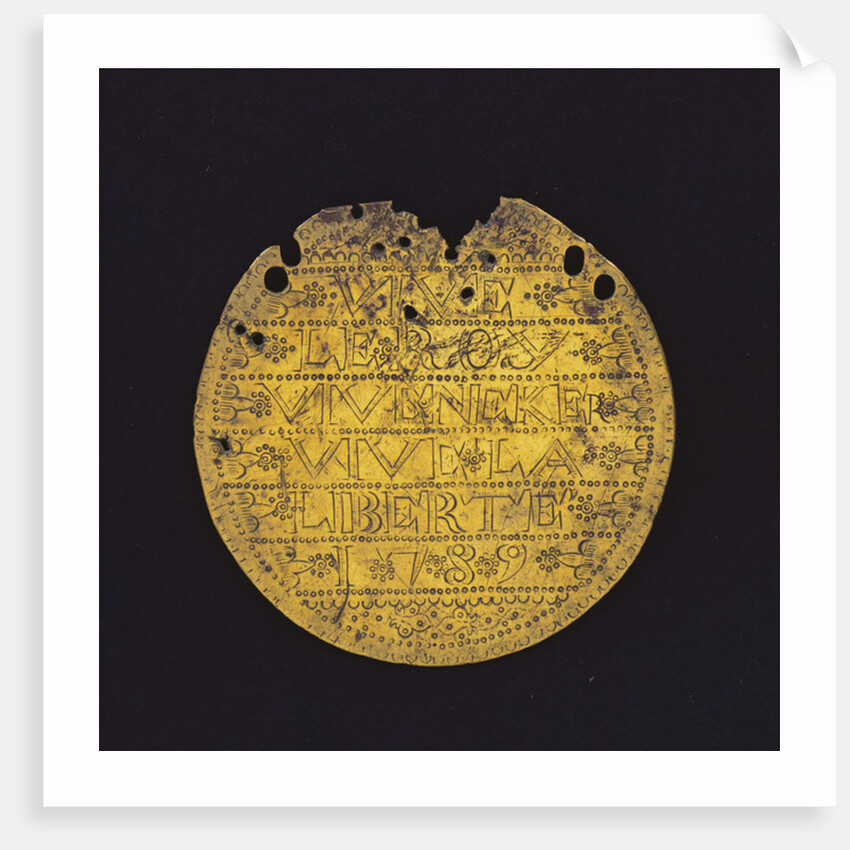 Moon: 'Vive le Roy, vive Necker, vive la liberté 1789' by French School