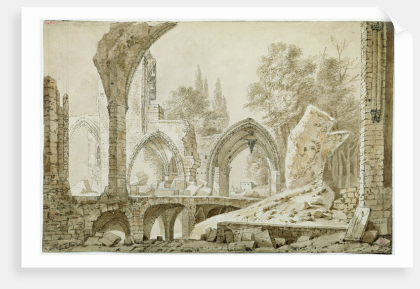 Interior of the Church of Sainte-Geneviève in Ruins, 1807 by Denise (fl.1779-97) Duchateau