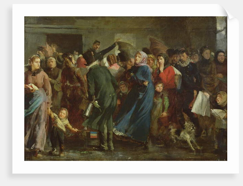 Queue at the Butcher's Shop, 1871 by Clement Auguste Andrieux