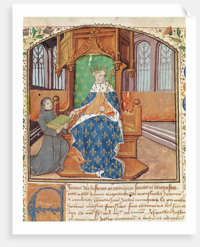Ms 1468 fol.1 The Author Offers his Book to King Charles VII by French School
