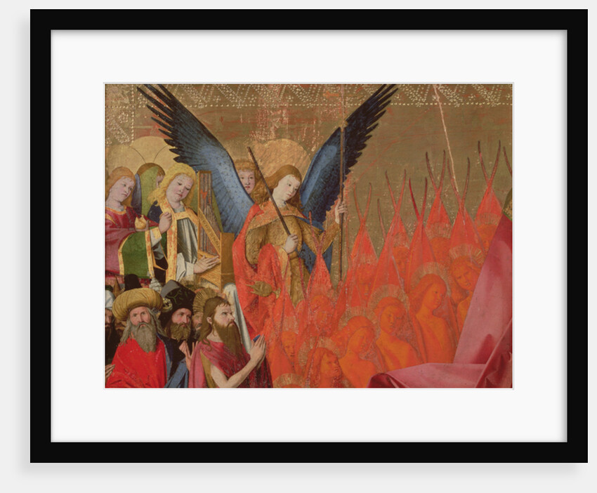 Angels and elected officials, detail of the Coronation of the Virgin, 1453-54 by Enguerrand Quarton