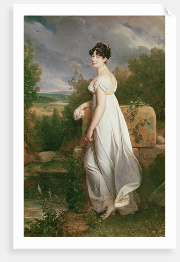 Full-length Portrait of Madame Visconti, wife of the former ambassador of the Cisalpine Republic, France by Francois Pascal Simon Baron Gerard