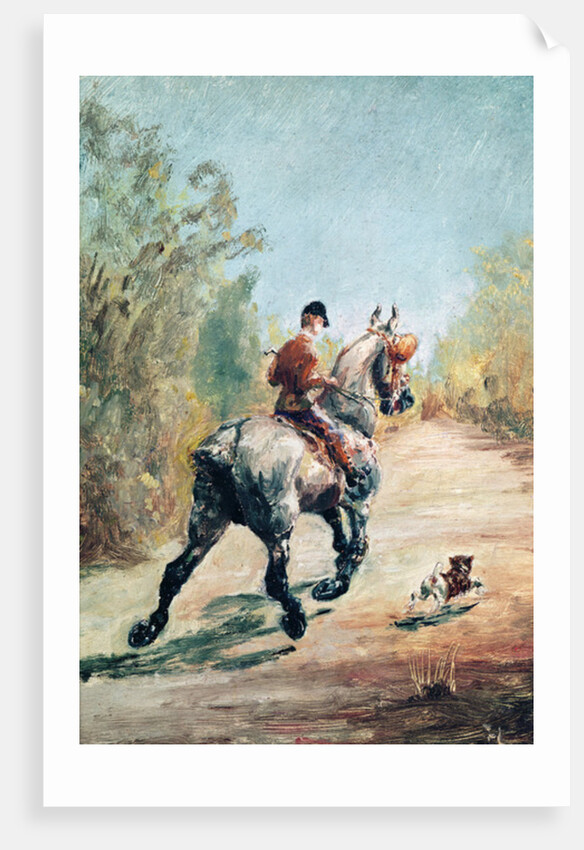 Trotting Horseman with a Little Dog, 1879 by Henri de Toulouse-Lautrec