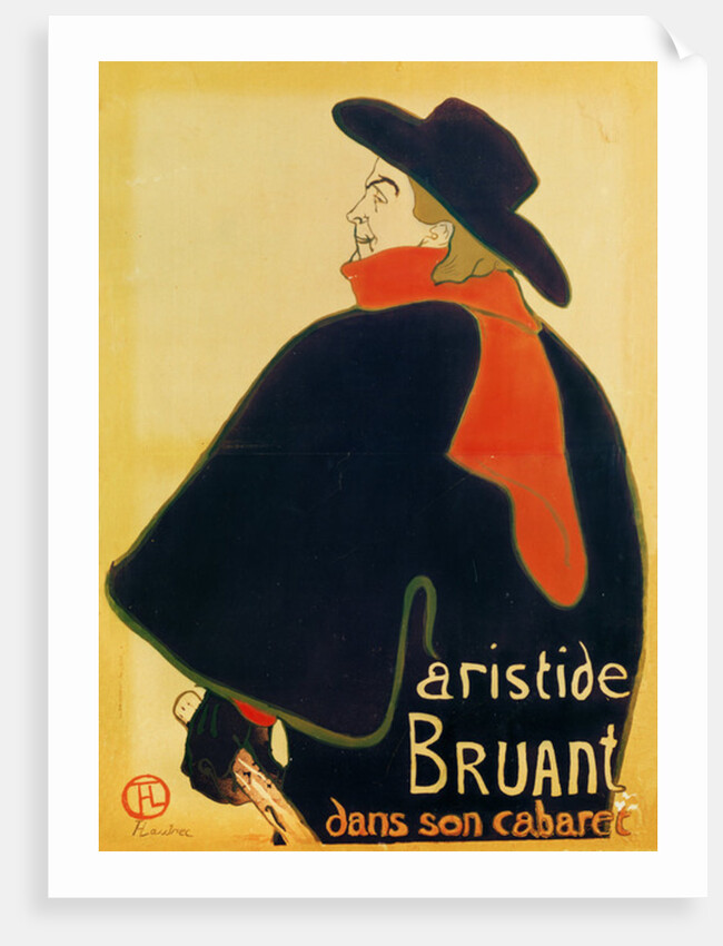 Aristide Bruant in his Cabaret, 1893 by Henri de Toulouse-Lautrec