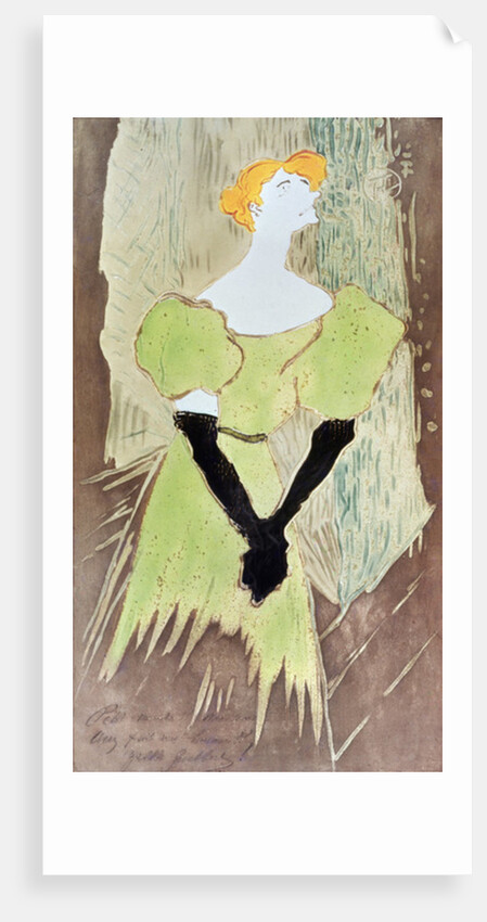 Yvette Guilbert, Music-Hall Singer, 1895 by Henri de Toulouse-Lautrec