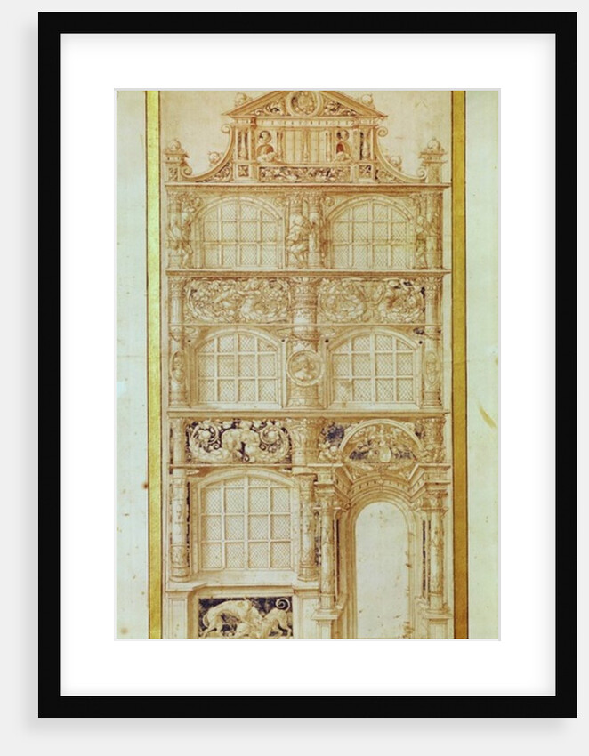 Proposal for the facade of a three-story house and a gable by Hans Holbein the Younger