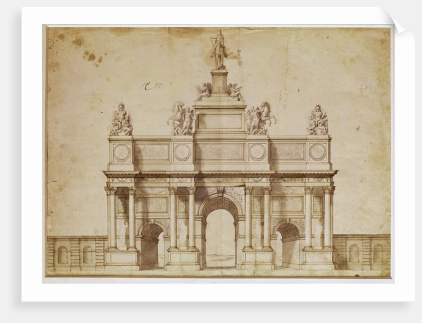 Proposal for the Arc de Triumphe, rue Saint-Antoine, Paris, c.1668 by Charles Le Brun