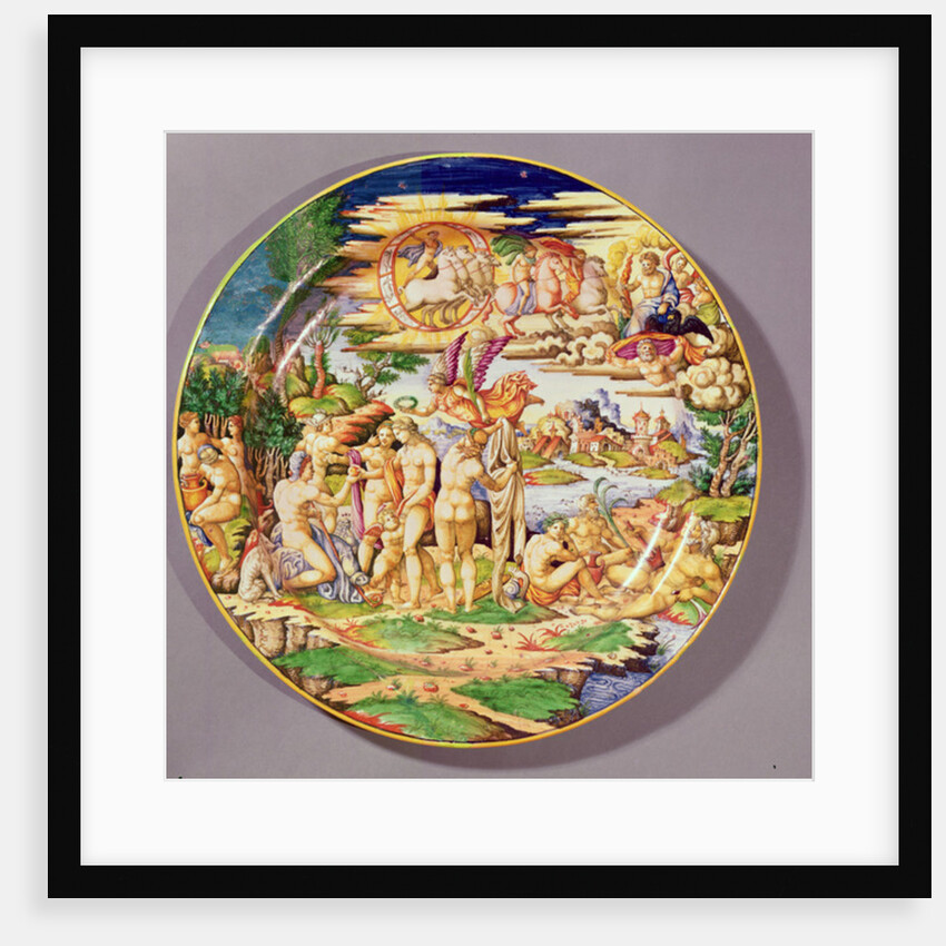 Large platter depicting the Judgement of Paris, made at the Atelier de Faenza by Raphael