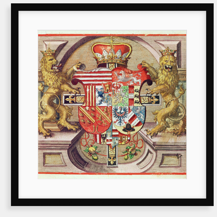 Admiranta Narratio..., Armorial Engraving, 1585-1588 by Theodor de Bry