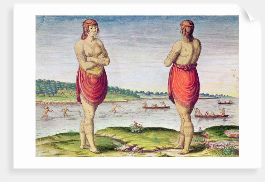 Admiranta Narratio..., Noble Woman of Secota, Virginia, 1585-1588 by Theodor de Bry