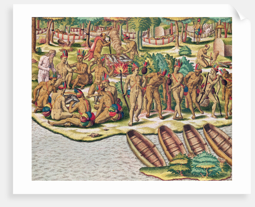 Americae Tertia Pars, Deliberating before an Expedition against the Enemies, 1563 by Theodor de Bry