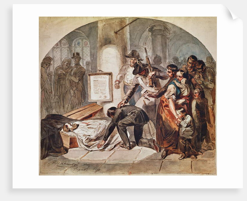 Burial of the democratic Robert Blum shoot in October 1848 in Vienna by Karl Hermann Schmolze