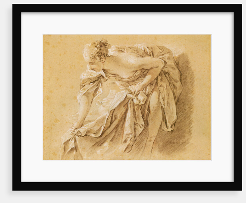 Partially Nude Woman Bathing by Francois Boucher