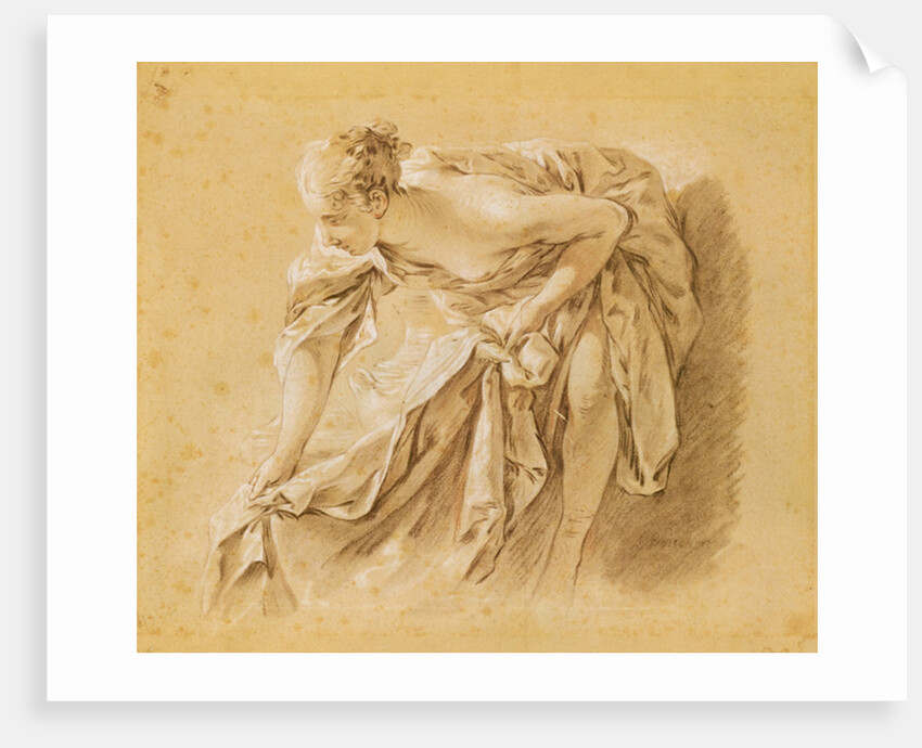 Partially Nude Woman Bathing by Francois Boucher