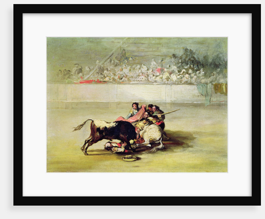 The Fall of a Picador from his Horse under a Bull by Francisco Jose de Goya y Lucientes