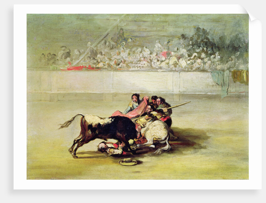 The Fall of a Picador from his Horse under a Bull by Francisco Jose de Goya y Lucientes