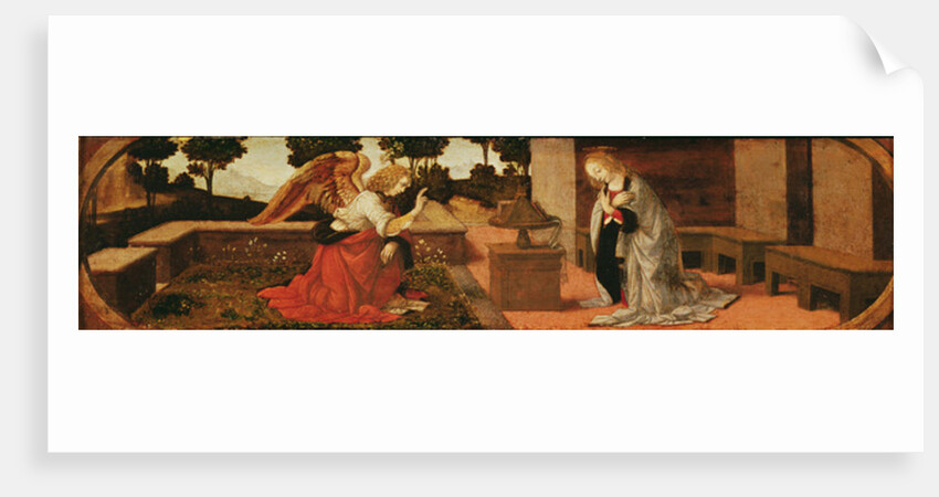 The Annunciation, predella panel from an altarpiece, 1478-85 by Lorenzo di Credi