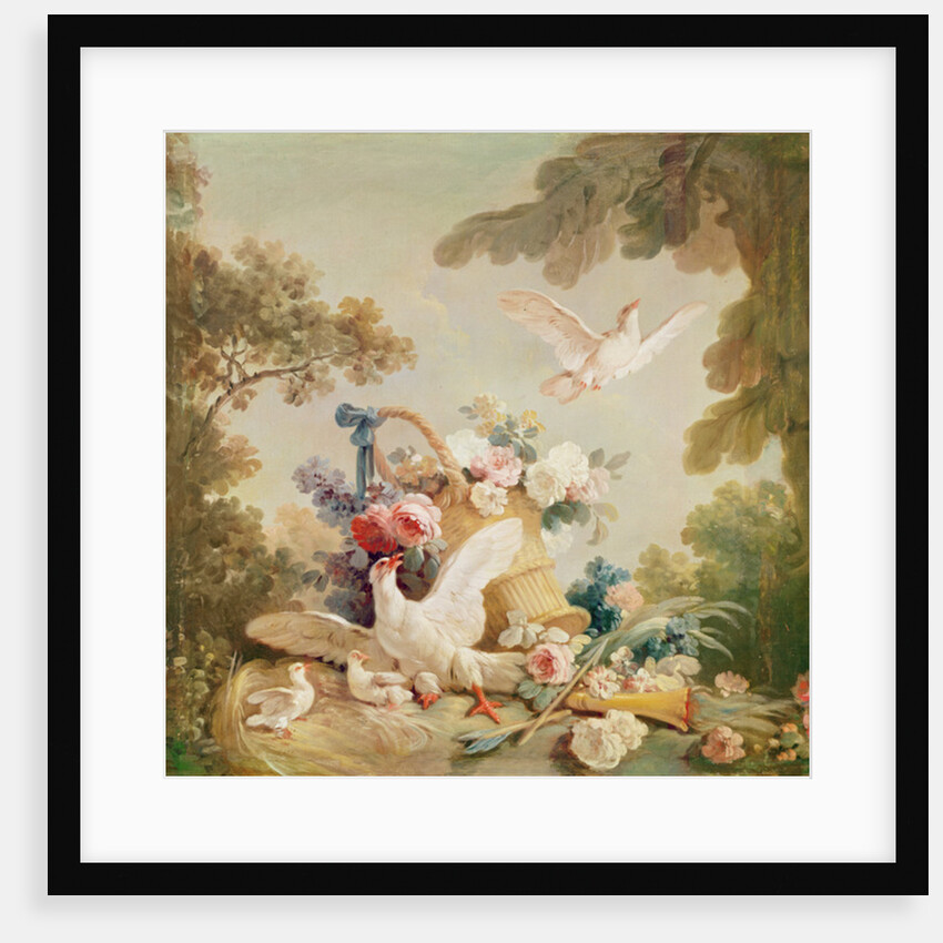 Salon of the Print-maker Gilles Demarteau, above the door: columns, a basket of roses and a torch by Jean-Baptiste Huet