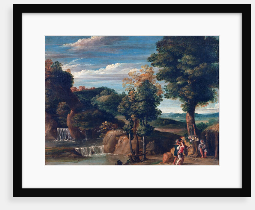 Landscape with a hermit by Domenichino