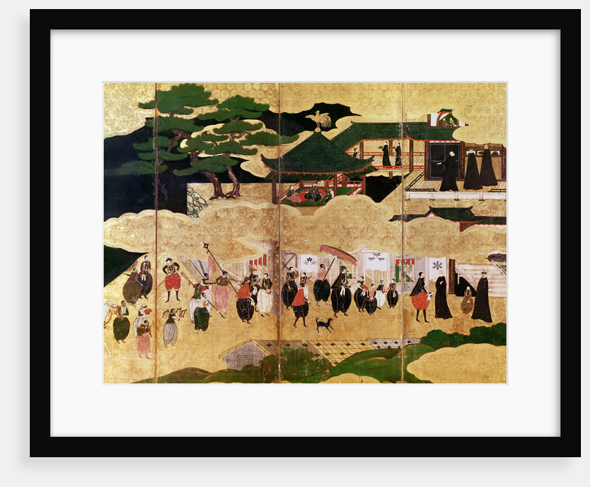 The Arrival of the Portuguese in Japan, 16th century by School Kano