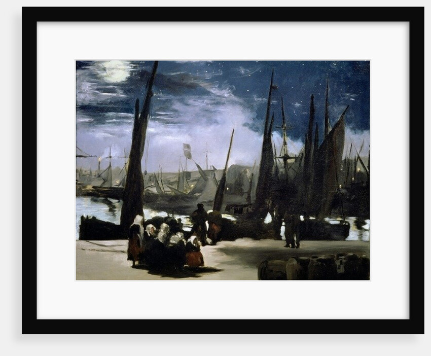 Moonlight on Boulogne Harbour, 1868 by Edouard Manet