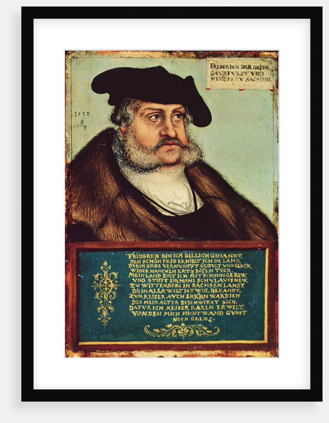 Portrait of Frederick III, Elector of Saxony by Lucas the Elder Cranach
