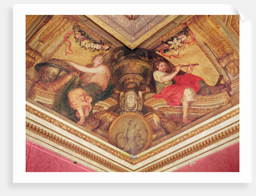 Ceiling of the Hôtel de l'Abbé de La Rivière: Urania and Euterpe, 1653 by Charles Le Brun