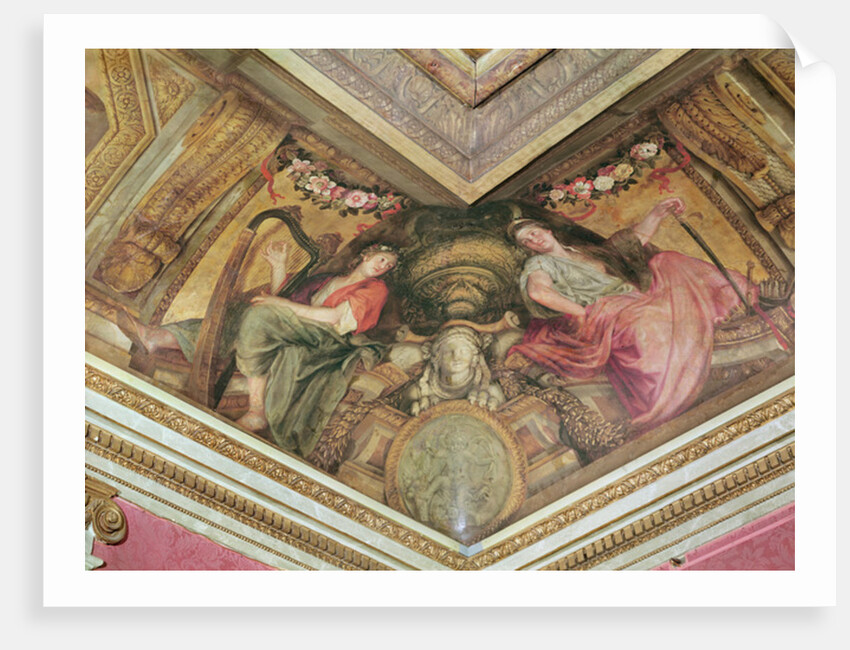 Ceiling of the Hôtel de l'Abbé de La Rivière: The Muses Polyhymnia and Melpomene, 1653 by Charles Le Brun