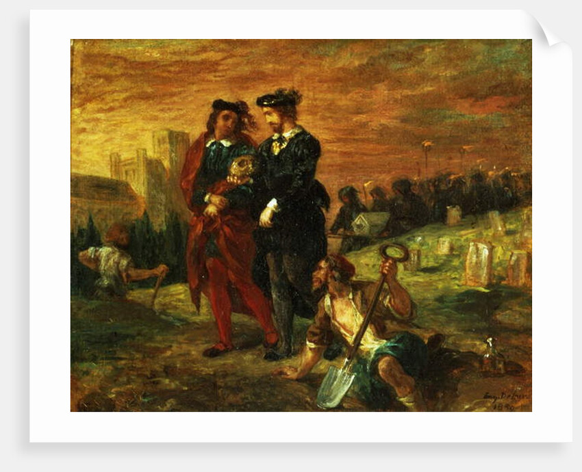 Hamlet and Horatio in the cemetery, from Act V of 'Hamlet' by William Shakespeare, 1859 by Ferdinand Victor Eugene Delacroix