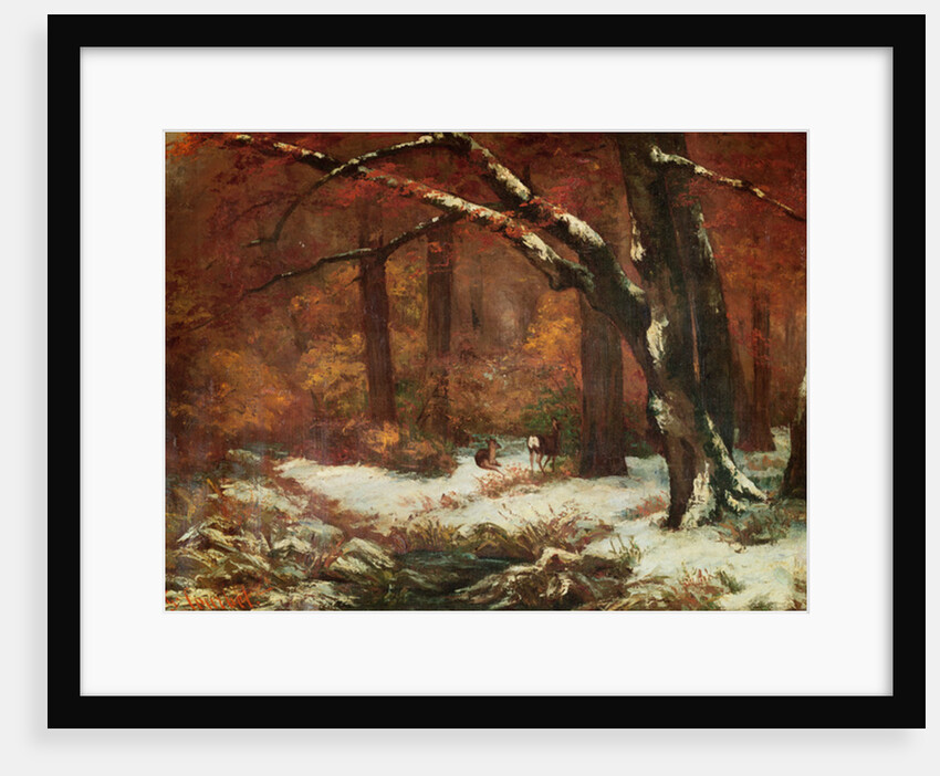 The Deer Retreating by Gustave Courbet