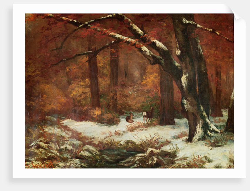 The Deer Retreating by Gustave Courbet
