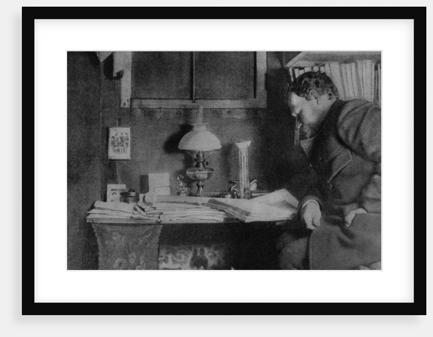 Otto Nordenskjöld at his desk, Snow Hill, Antarctica, 1901-03 by Anonymous