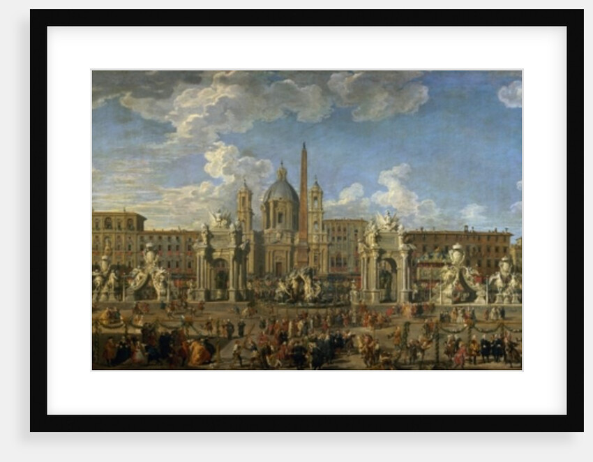 Preparation For the Firework Display Held at Piazza Navona, Rome, to Celebrate the Birth of the Dauphin, 1729 by Giovanni Paolo Pannini or Panini