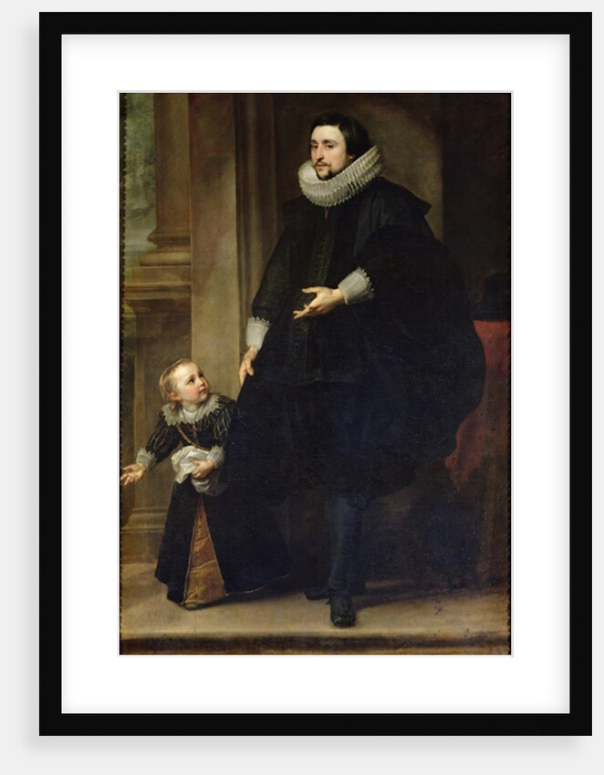 Portrait of a Nobleman and his Child or Portrait of the Brother of Rubens by Anthony van Dyck
