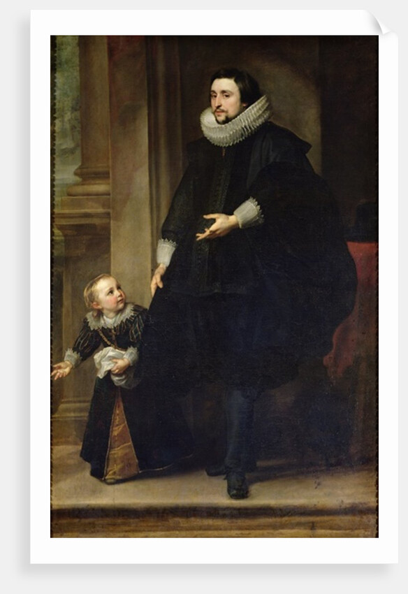Portrait of a Nobleman and his Child or Portrait of the Brother of Rubens by Anthony van Dyck