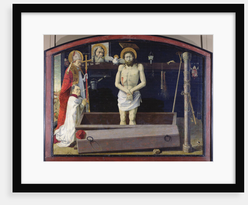 The Boulbon Altarpiece: The Trinity with a donor presented by St. Agricol, Provence School by French School