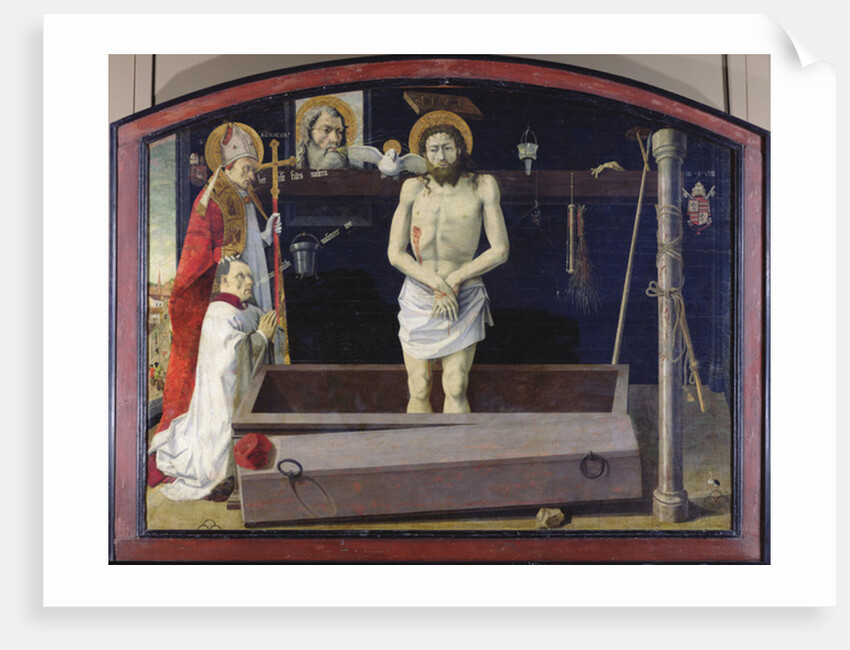 The Boulbon Altarpiece: The Trinity with a donor presented by St. Agricol, Provence School by French School