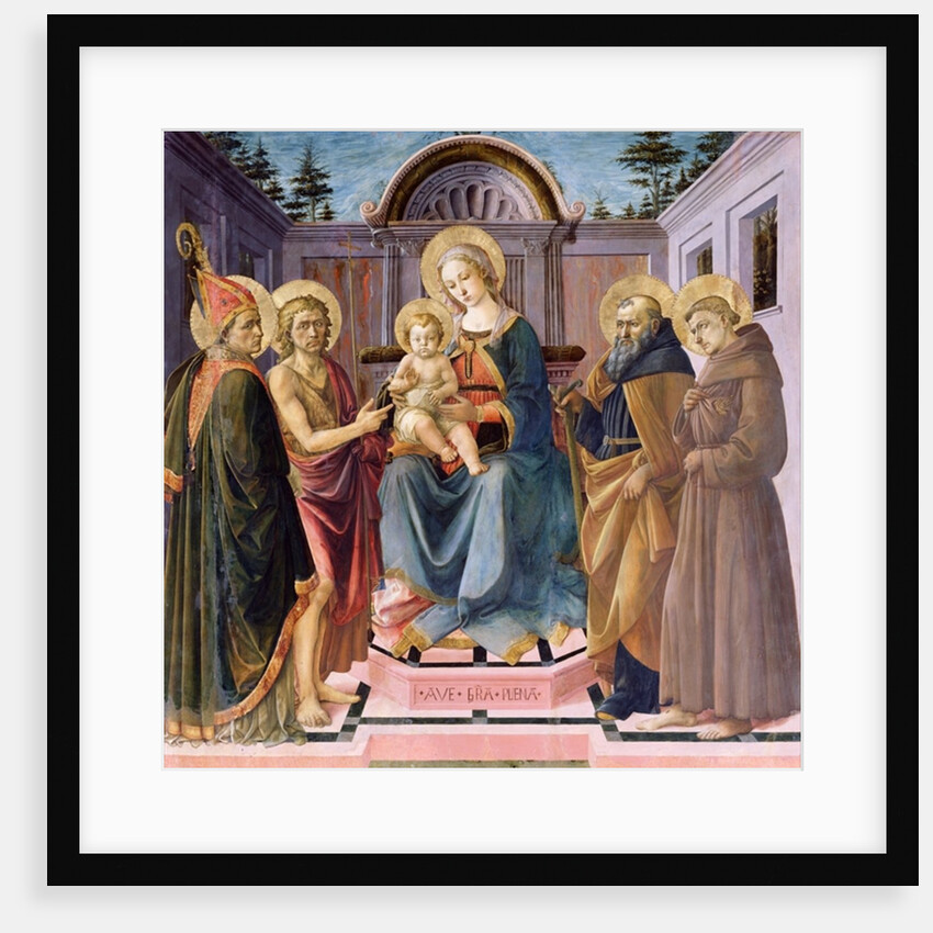 Madonna and Child Enthroned with SS. Zenobius, John the Baptist, Anthony Abbot and Francis by Francesco di Stefano Pesellino