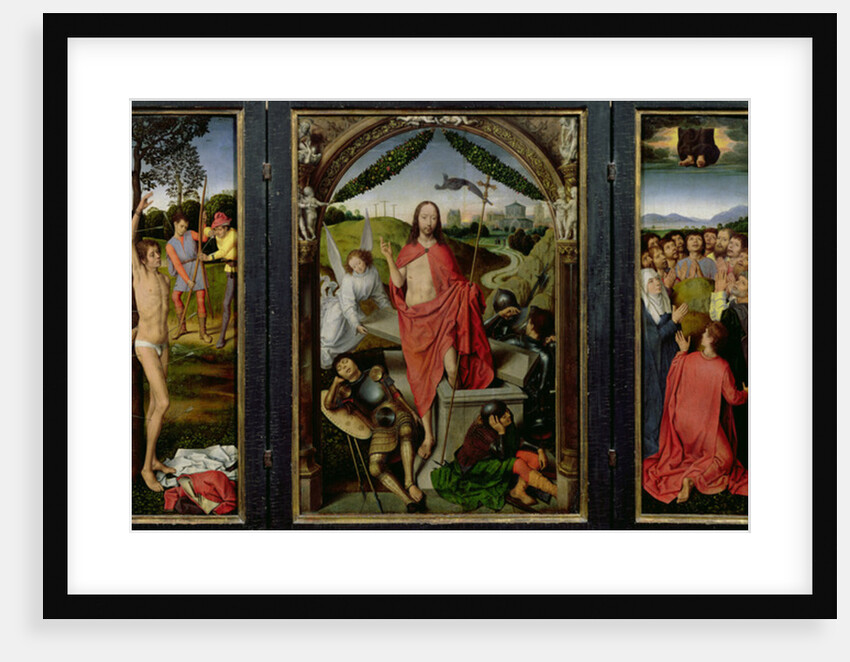 Triptych of the Resurrection: The Resurrection The Martyrdom of St. Sebastian and The Ascension c.1485-90 by Hans Memling