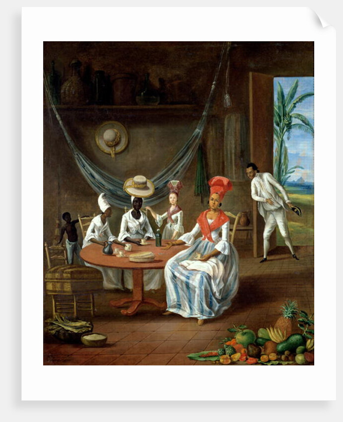 A Mulatto Woman with her White Daughter Visited by Negro Women in their House in Martinique, 1775 by Masurier Le
