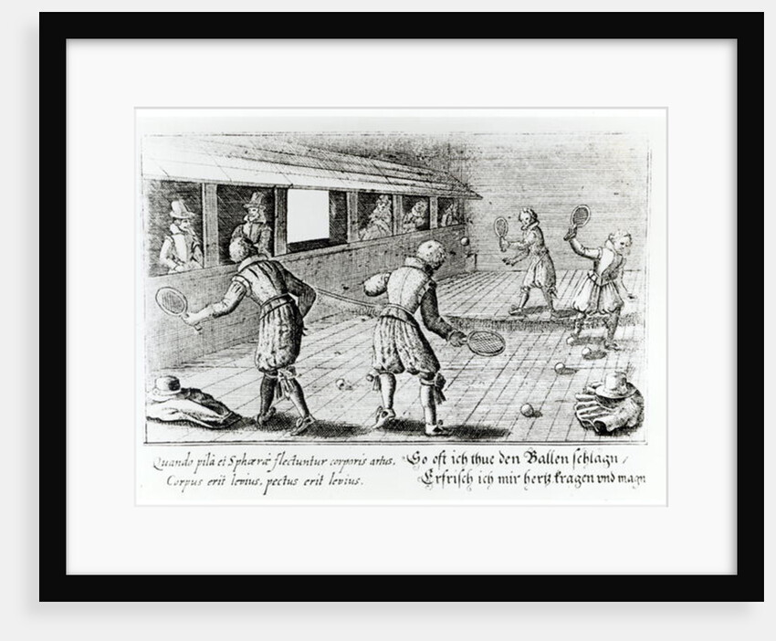 A Game of Real Tennis with Sport Ballads below by English School