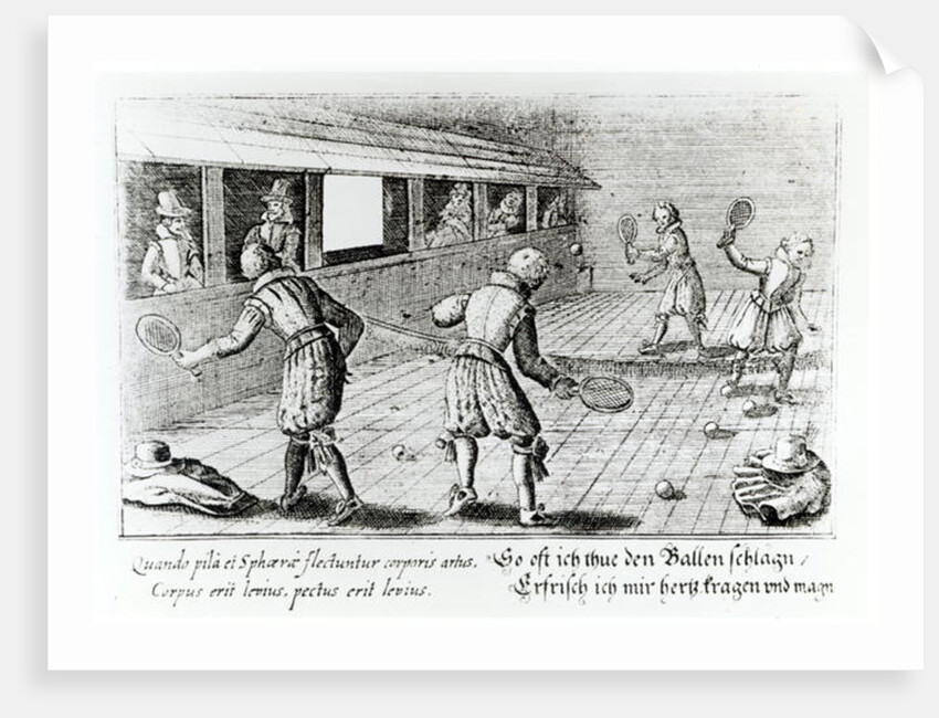 A Game of Real Tennis with Sport Ballads below by English School