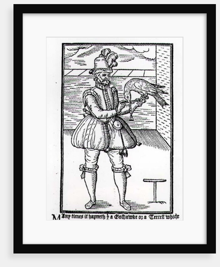 A Falconer with his Goshawk by English School