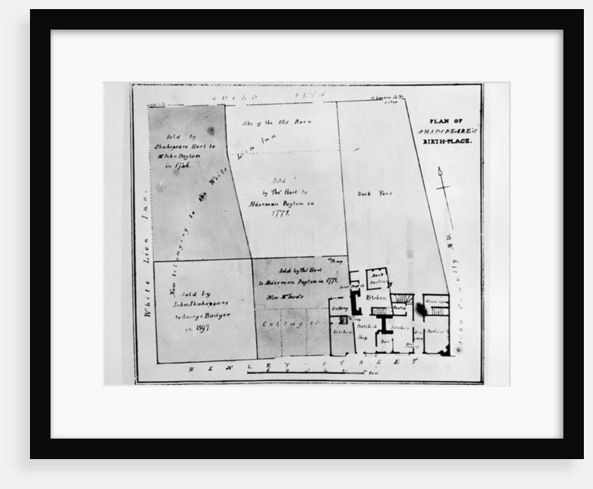 Plan of Shakespeare's Birthplace by W. Heming