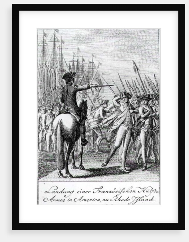 The Landing of a French Auxiliary Army at Rhode Island in America, 11 July 1780 by German School