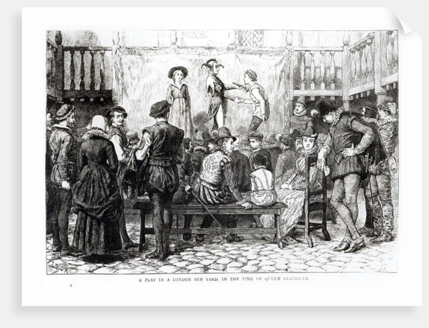 A Play in a London Inn Yard in the Time of Queen Elizabeth by Joseph Swain